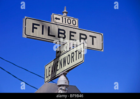 Filbert Street san francisco raide de Russian Hill Banque D'Images