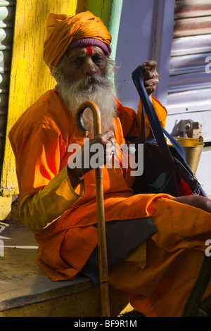 Sadhu à Pushkar dans le Rajasthan en Inde Banque D'Images