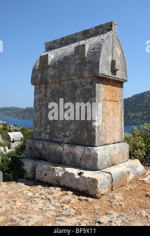 Sarcophage Kekova Turquie Banque D'Images