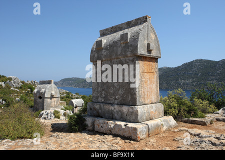 Sarcophage Kekova Turquie Banque D'Images