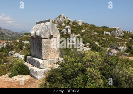 Sarcophage Kekova Turquie Banque D'Images