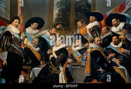 Frans Hals Banquet 1582-1666 Calliverymen les agents de Garde Civique 1627 Pays-Bas Musée Banque D'Images