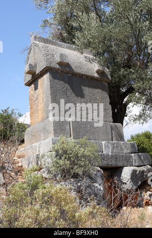 Sarcophage Kekova Turquie Banque D'Images