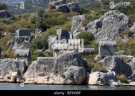 Sarcophage Kekova Turquie Banque D'Images