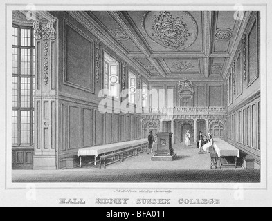 Sidney Sussex College, Cambridge - l'intérieur de Hall Banque D'Images