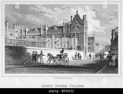 Sidney Sussex College, Cambridge - Vue de la rue Sidney Banque D'Images