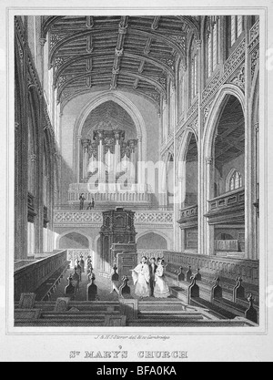 Cambridge, Great St Mary's Church - intérieur Banque D'Images