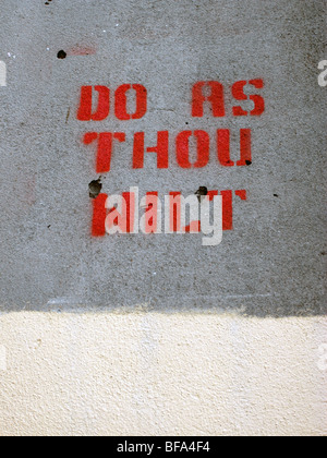 Fais comme tu veux - stencil graffiti sur mur, Erskineville, Sydney, Australie. Pas de PR Banque D'Images