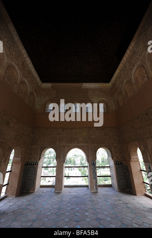 Mirador, La Tour des Dames, le Partal, l'Alhambra, Grenade, Andalousie, Espagne Banque D'Images