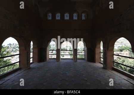 Mirador, La Tour des Dames, le Partal, l'Alhambra, Grenade, Andalousie, Espagne Banque D'Images