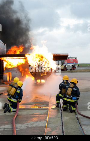 Moteur d'avion formation incendie avec des flammes d'age Banque D'Images