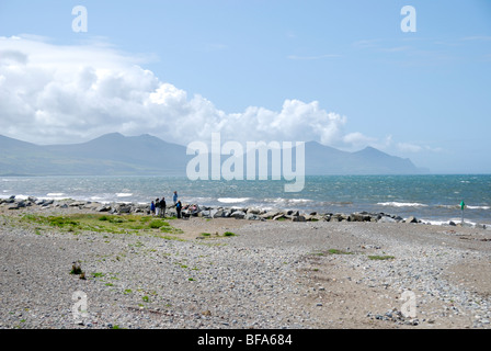 Yr Eifl/Les rivaux vu de Dinas Dinlle, près de Caernarfon, Nord du Pays de Galles Banque D'Images