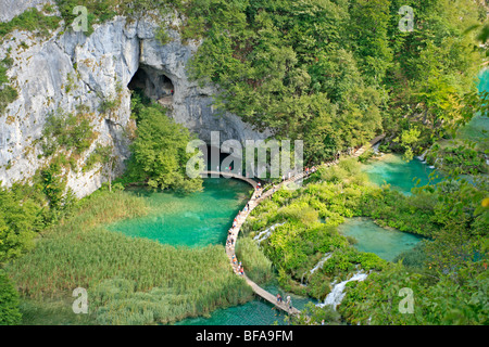 Parc national des lacs à Plitwitz, Dalmatie du Nord, Croatie Banque D'Images