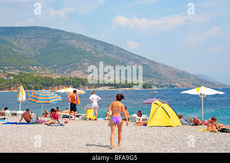 Plage de la Corne d'or près de Supetar, île de Brac, Croatie, Dalmatie Centrale Banque D'Images