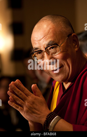 Dalaï-Lama Tenzin Gyatso, s'exprimant lors d'une fonction. Banque D'Images