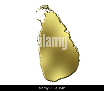 Sri Lanka golden map 3d Banque D'Images