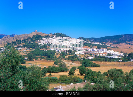 Village blanc de Jimena de la Frontera, Andalousie, Espagne Banque D'Images