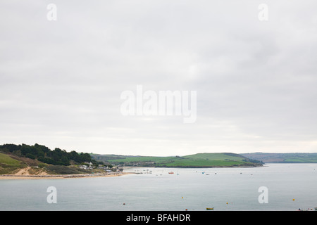 Vue de l'ensemble de l'estuaire de Padstow Camel Rock à Cornwall, en Angleterre. Banque D'Images