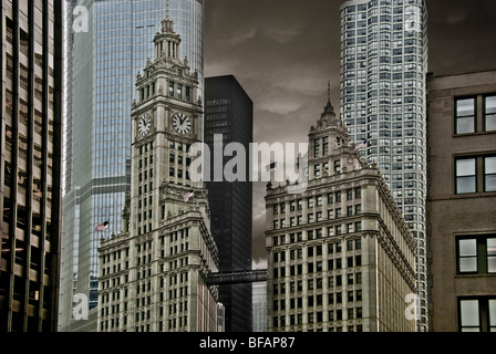 Le Wrigley Building, Chicago, Illinois, États-Unis Banque D'Images