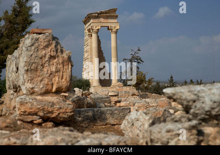 Temple d'apollon hylates à kourion dans le sanctuaire d'apollon hylates à kourion site archéologique république de Chypre Europe Banque D'Images