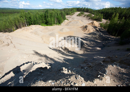 Bac à sable sur une plage de ridge , esker glaciaire , Finlande Banque D'Images