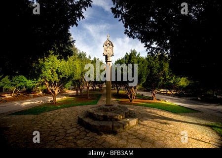 Monument sculpté, monastère de Lluc, Serra de Tramuntana, à Majorque Banque D'Images