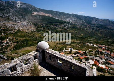 La forteresse de Klis, 9km de Split, Croatie, Dalmatie Centrale Banque D'Images