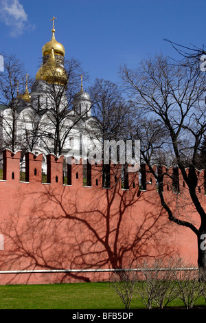 Les murs entourant la défense du Kremlin, Moscou, Russie Banque D'Images