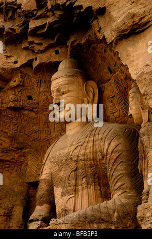 Grottes bouddhistes de Yungang creusées dans la montagne Wuzhou Shan, Datong, Shanxi, Chine Banque D'Images