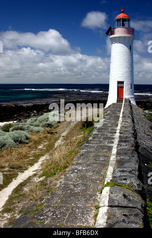 Le phare de Port Fairy, Griffith Island, sur la Great Ocean Road, l'Australie Banque D'Images