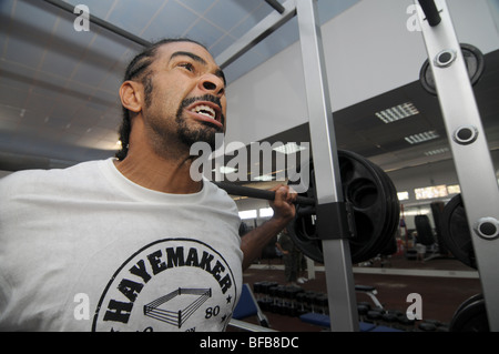 Champion du monde WBA David Haye formation dans le nord de Chypre Banque D'Images