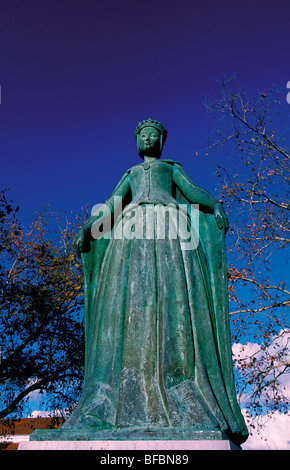 Le Portugal, l'Alentejo : Statue de Dona Leonor en Beja Banque D'Images