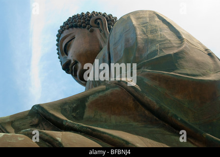 Close up of Tian Tan Grand Bouddha, Lantau Island, Hong Kong Banque D'Images