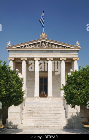 L'Académie d'Athènes une partie de la trilogie néoclassique d'Athènes, Grèce Banque D'Images