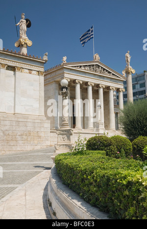 L'Académie d'Athènes une partie de la trilogie néoclassique d'Athènes, Grèce Banque D'Images