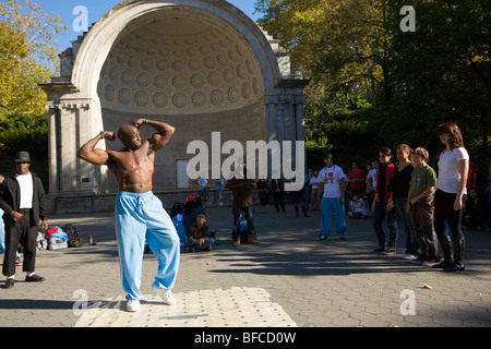 Artiste de rue à Naumberg Bandshell, Central Park, New York City Banque D'Images