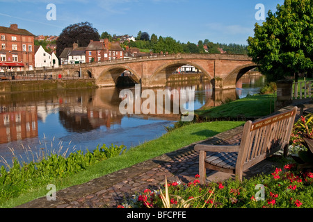 Bewdley Bridge & la rivière Severn, Bewdley, Worcestershire, Angleterre. Banque D'Images