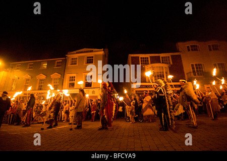 Lewes Bonfire Night à la ville de Lewes East Sussex. Banque D'Images