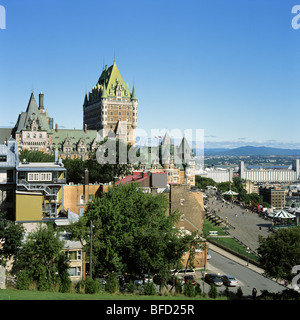 Avis sur l'hôtel Fairmont Le Château Frontenac dans le Vieux Québec Banque D'Images