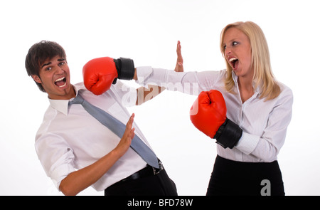 Femme Entrepreneur se défend Banque D'Images