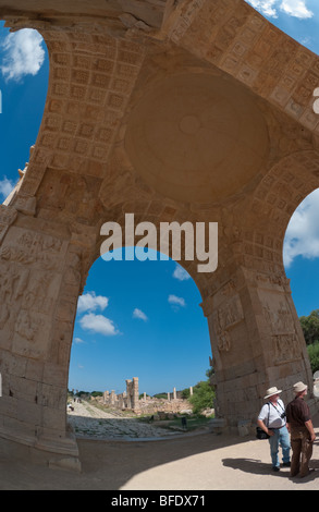 Dynastie Arch dans Leptis Magna Banque D'Images