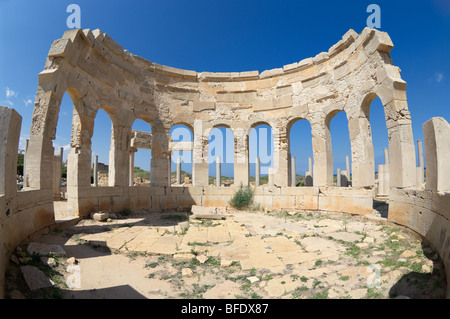 Marché de Leptis Magna Banque D'Images