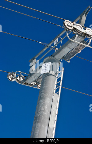 Inscrivez-vous sur pôle à Sunshine Ski Resort accueille des personnes "à la belle Colombie-Britannique.' Le complexe est à cheval sur la ligne de l'Alberta/Colombie-Britannique. Banque D'Images