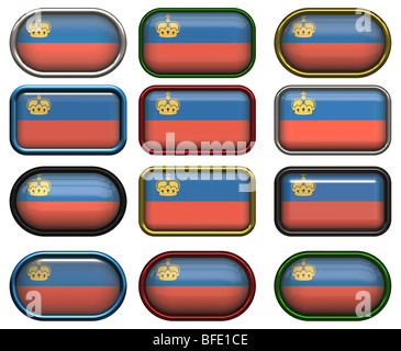 Douze grandes touches du pavillon de Liechtenstein Banque D'Images