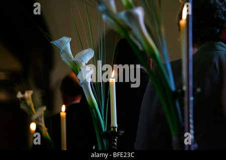 Marquage des bougies de l'allée dans un service d'organisation de mariages Banque D'Images