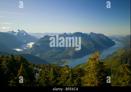 Tahsis Inlet et le terrain environnant,, Tahsis, île de Vancouver, Colombie-Britannique, Canada Banque D'Images