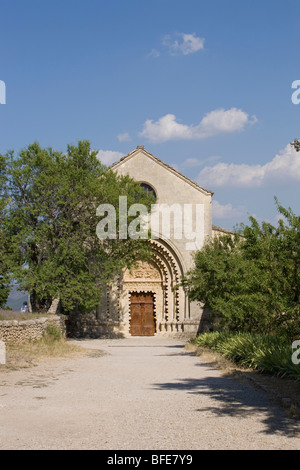 L'église romane au monastère de Ganagobie, un monastère bénédictin de Ganagobie dans les Alpes de Haute-Provence, France Banque D'Images