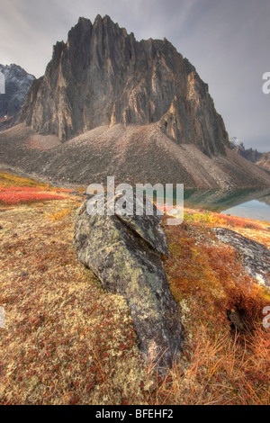 Lac d'éboulis, le parc territorial Tombstone, Yukon, Canada Banque D'Images