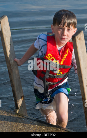 En vacances en famille, petit lac Sunapee, New London, NH, New Hampshire Banque D'Images