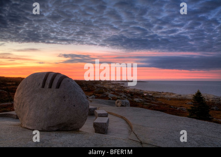 Le lever du soleil sur le vol Swissair 111 Memorial, Peggy's Cove, Nova Scotia, Canada Banque D'Images